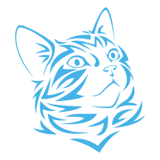 Tribal Cat Decal (Baby Blue)